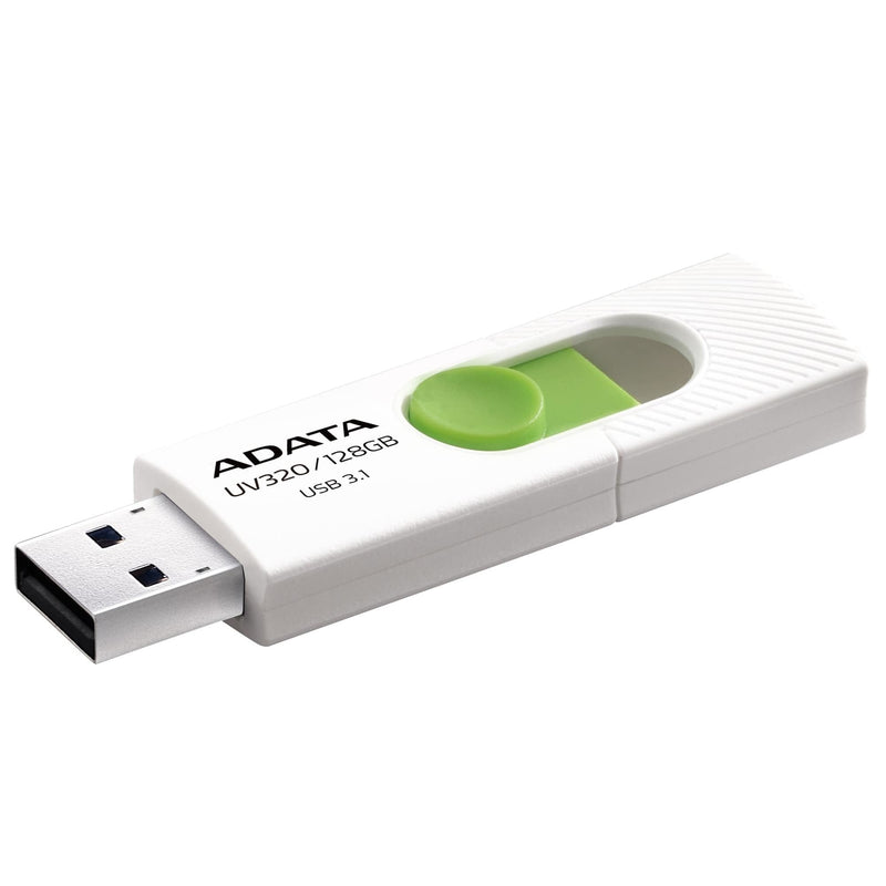 ADATA USB Flash Drive UV320, 128GB, USB 3.0, White And Green