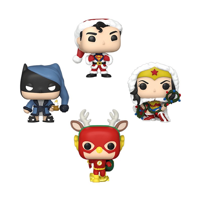 Tree With 4 Figuras Pocket Pop DC Comics Happy Holidays