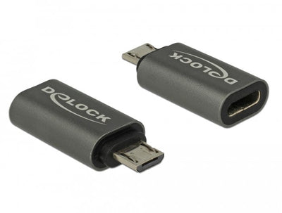 Delock Adapter USB 2.0 Micro-b Male a USB Type-c™ 2.0 Female Antracita — image 1