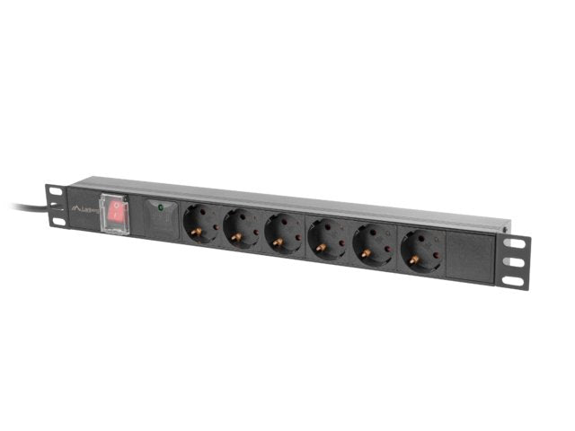 Lanberg Pdu Rack 19 1U 10A 6X Schuko Black C14 2M