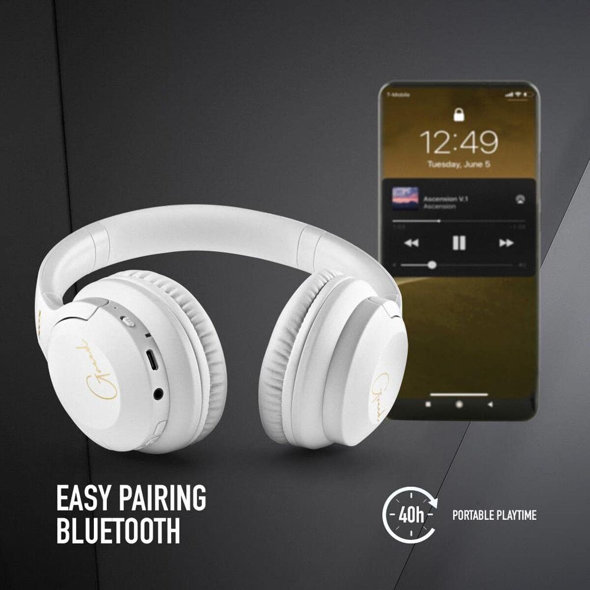 Bluetooth Headset with Microphone NGS ARTICA GREED White Black (Refurbished A)