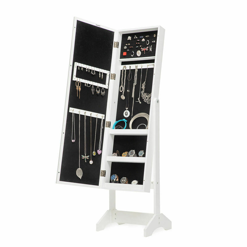 Standing Jewellery Mirror with LED Lights InnovaGoods White Wood Plastic (Refurbished A)