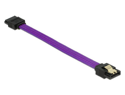 Delock SATA Cable 6GB/S 10CM Gerade / Gerade Metall Violet — image 1