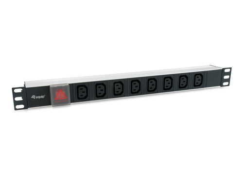 Power Strip Power Aluminium Rack 19 1U 8 Sockets Type C13 IEC320 With Switch Cable 1.8M — image 1