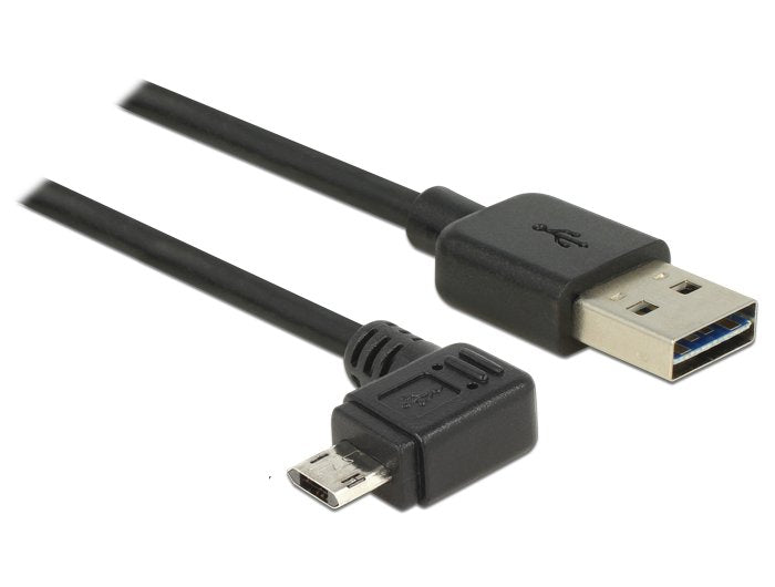 Delock 83846 Cable Easy-USB 2.0 Tipo-a Male Easy-USB 2.0 Type Micro-b Male Sesgado Hacia Izquierda And Hacia D