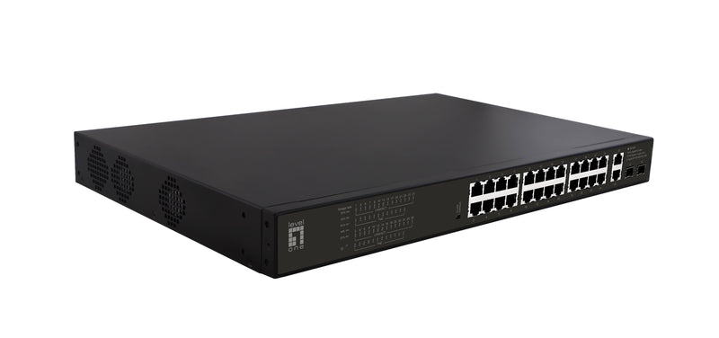 Levelone GEP-2821 Switch No Administrado Gigabit Ethernet (10/100/1000) Energía Sobre Ethernet (PoE) 1U Black