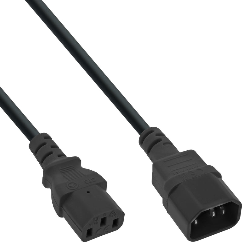 Inline 35PCS. Bulk-pack ® Power Cable 3PIN IEC-C13 a IEC-C14, Black 2M