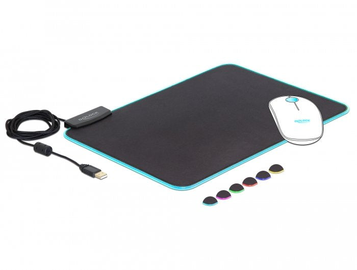 Delock 12554 Mouse Pad With Iluminacion RGB USB 350 X 260 X 3MM