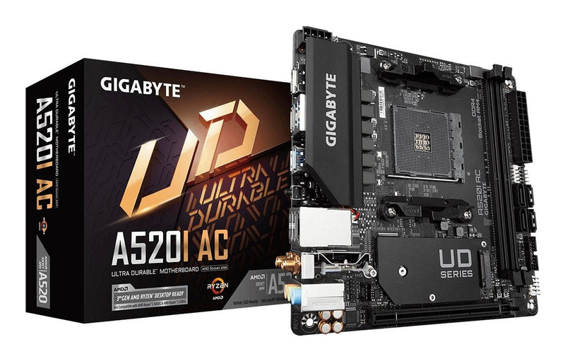 Gigabyte Motherboard A520I AC Socket AM4 AMD A520 DDR4 Micro ITX