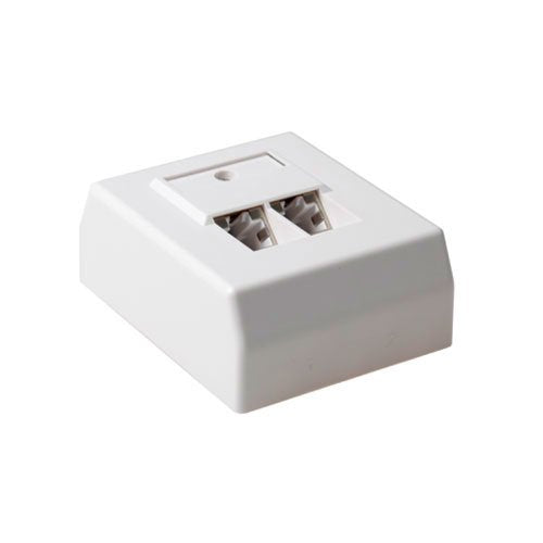 Surface Mounted Box Shielded 2 Ports German Style CAT.5E