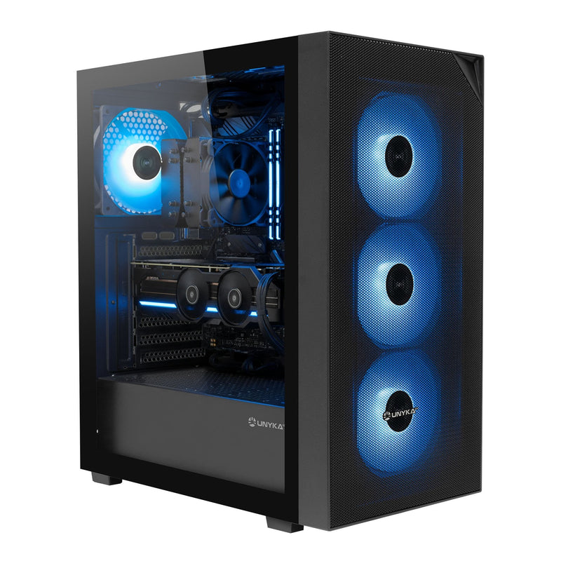 Unykach PC Case Revelat Mesh Compact Edition Box Atx, microATX, ITX - Side Glass Tempered - 3.5, 2.5 - USB-A 2