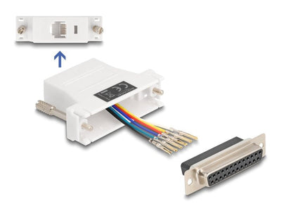 Delock D-sub 25 Pin Connector Female a RJ12 Connector Female Kit Assembly White — image 1