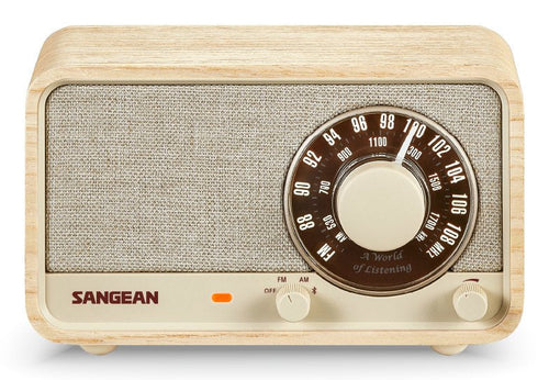 Sangean WR-8 Fresno White Radio Analógica Wood With Am Fm Bluetooth — image 1