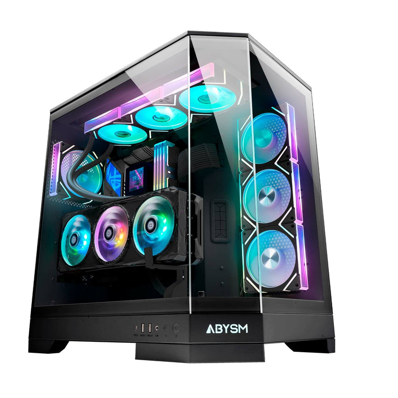 Abysm PC Case Danube Sava H600 Black Tower E-atx, Atx, Itx, microATX - Side And Front Glass Tempered - 3.5 And