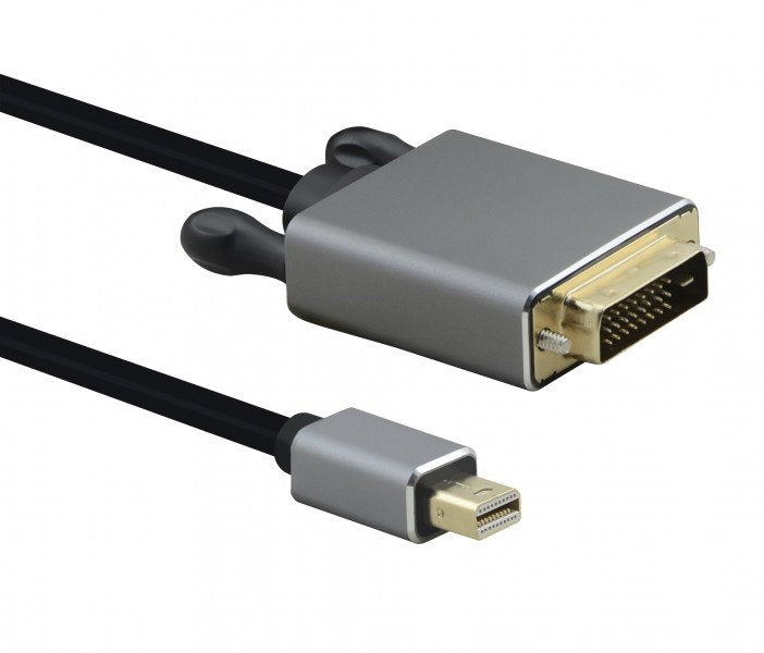 Helos Cable Mini DisplayPort - DVI Premium, 1,0M, Black