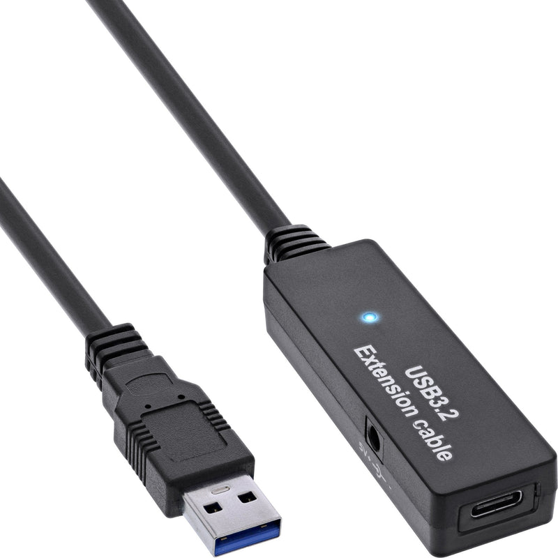 Inline® USB 3.2 GEN.1 Active Extension, USB-A Male a USB-C Female 5M