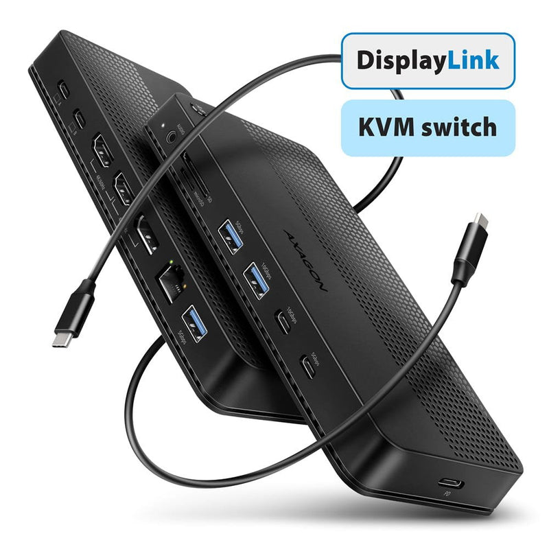 Hmc-dl-kvm Base Connection USB-C 12W1 + KVM 2 PC, Displaylink, 10Gbps, 3x Usb-a, 2x Usb-c, 2x HDMI 4K/60HZ, Dp