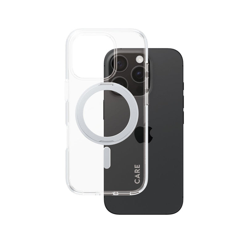 Panzerglass Care™ By ® Case Transparent W. Silver Kickstand & Magsafe Iphone 16 Pro Case For Apple - Iphone 16