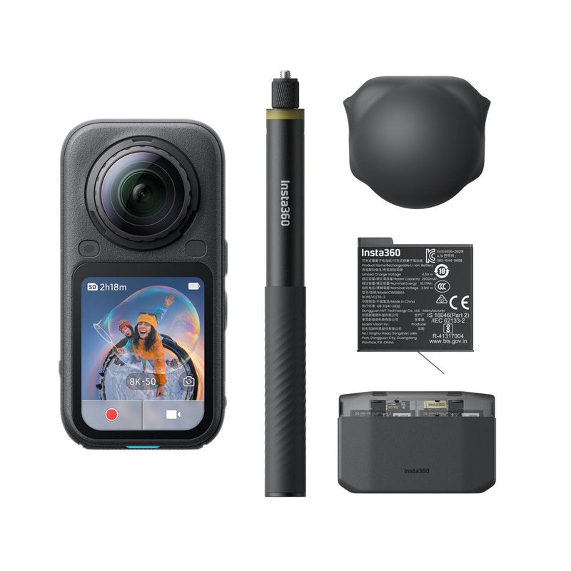 INSTA360 Camera X6 Essentials Bundle Midnight Black Acción 360° 8K + Kit Accesorios