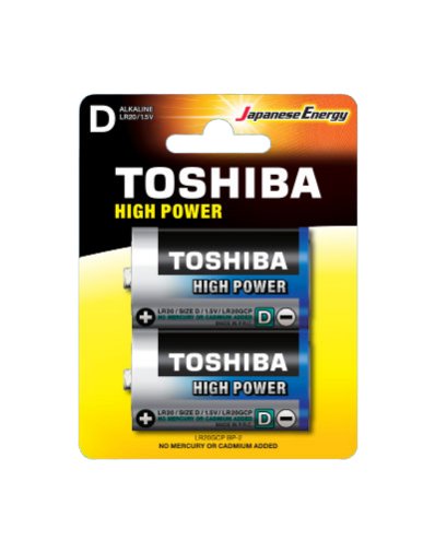 Toshiba LR20GCP BP-2, Battery Body Only Uso, D, Alcalino, 1,5V, 2 Pieces Tall — image 1