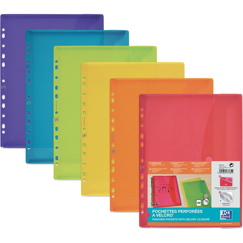 Oxford Folders Documentos A4, Closure Velcro, 6 Units