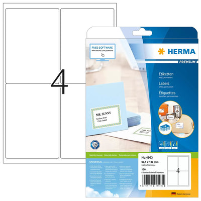 Herma Labels Dirección Premium A4 White 99,1 X 139,0MM 100 Pieces — image 1