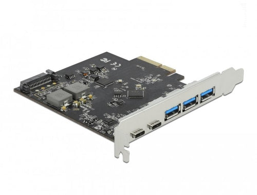 Delock Card Pci Express X4 a 2 X USB Type-c + 3 X USB Typ-a — image 1
