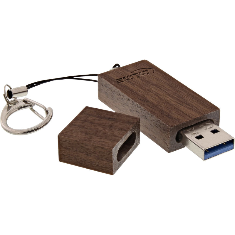 Inline Unit Flash USB 3.0 64GB, Wood Nogal, With Keyring