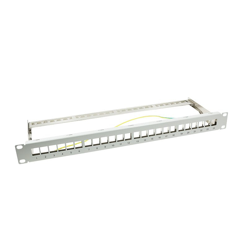 Logilink Keystone Patchpanel 19, 24 Module, Leer, Grey