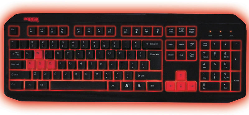 Approx Keyboard Gaming Appblizzard Keys Retroiluminadas 8TECLAS Rojas/12 Multimedia