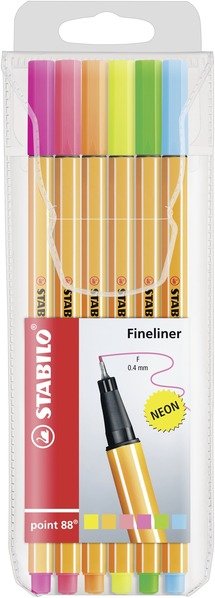 Stabilo Case 6 Markers Point 88 Colours Neón Punta 0.4MM — image 1