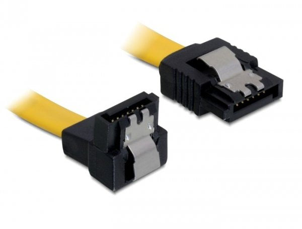 Delock Cable SATA 6GB/S St. Gerade SATA St. Unten Angular 50CM Yellow Metall