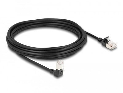 Delock Network Cable RJ45 CAT.6A S/FTP Slim 90° Unten Angular / Gerade 5M — image 1