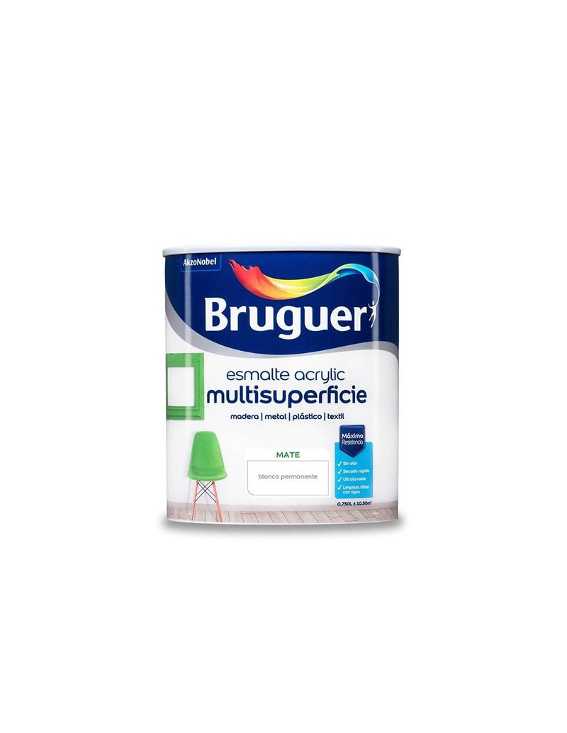 Bruguer Esmalte Acrylic Multisuperficie Matte White Permanente 0,750L 5069889