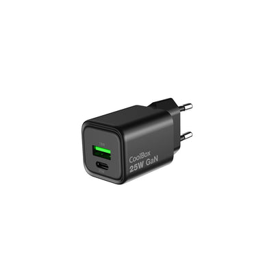Coolbox Charger GaN 25W - 1x USB-C - 1x USB-A - Charging Fast 3.0 - Power Delivery - Black — image 1