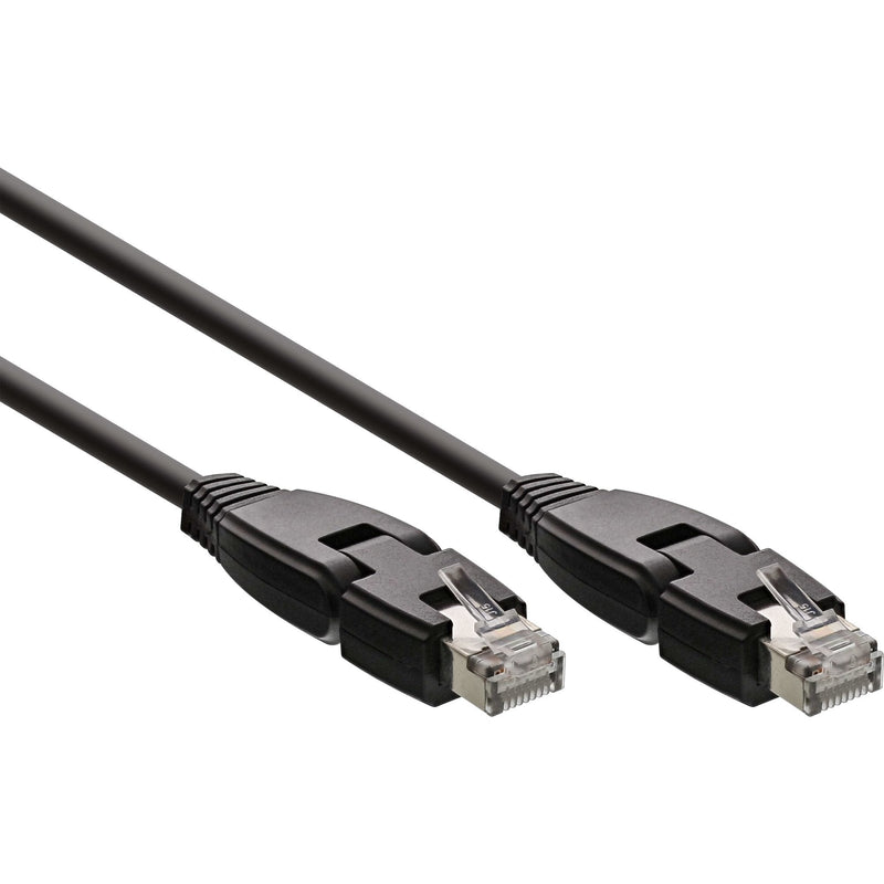 Inline Network Cable 180° S/FTP Pimf CAT.6A 500MHZ Libre Halógenos Cobre Black 1M