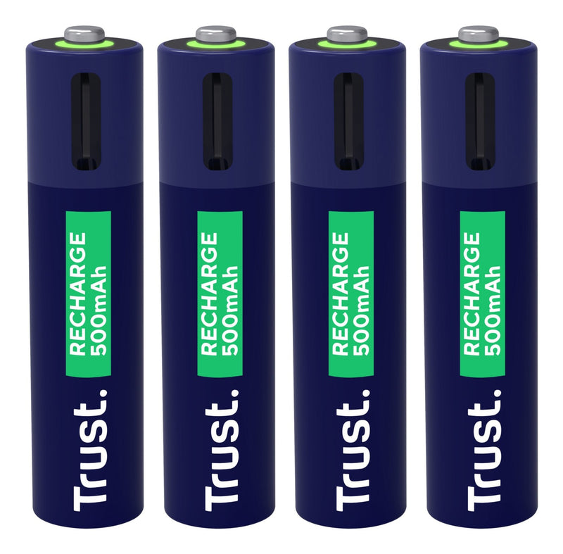 Trust Battery Rechargeable USB-C Aaa 500MAH Pack Cuatro Units 25671
