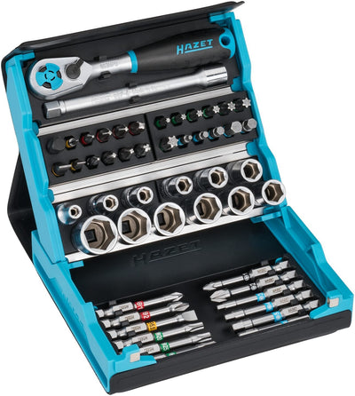 Hazet Smartcase Set Of Puntas 2200SC-2, 50 Pieces Black/Blue 1/4, With Trinquete Reversible 2200SC-2 — image 1