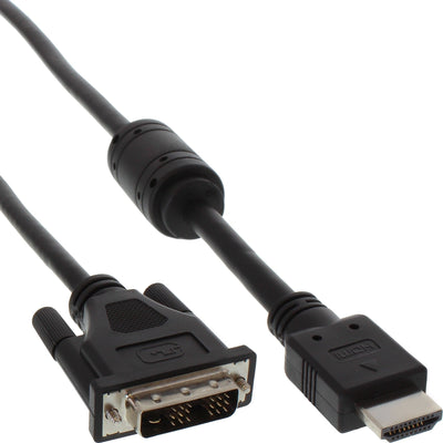 Inline Cable Hdmi-DVI 19 Pines Male a 18 + 1 Male + Inductancia Ferrita Black 1M — image 1