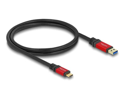 Delock 80617 USB Cable 10Gbps USB Tipo-a Male a USB Type-c™ Male 1M Red Metal — image 1