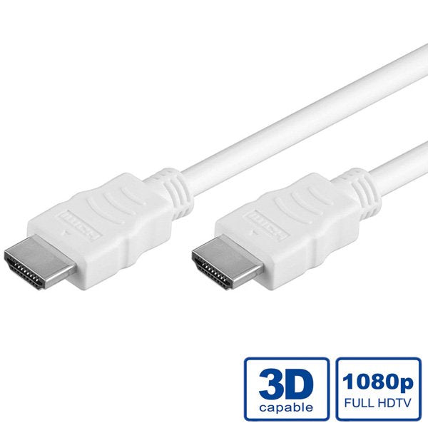 Value HDMI High Speed Cable With Ethernet, White 1M