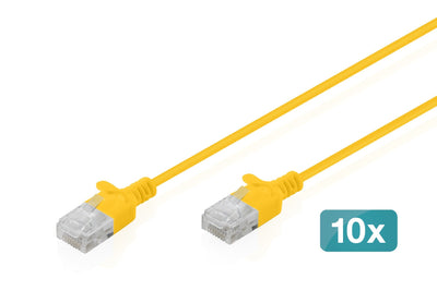 CAT.6 U-UTP Slim Network Cable, 5M, Yellow 10 Pcs — image 1