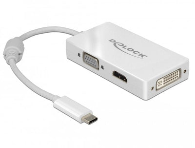 Delock Adapter USB Type-c Male VGA / HDMI / DVI Female White — image 1