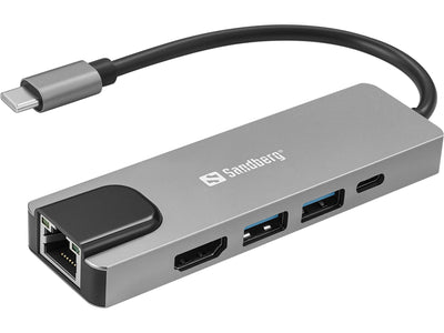 Sandberg 336-99 Base Laptop And Replicador Ports Alámbrico USB 3.2 Gen 1 (3.1 Gen 1) Type-c Silver — image 1