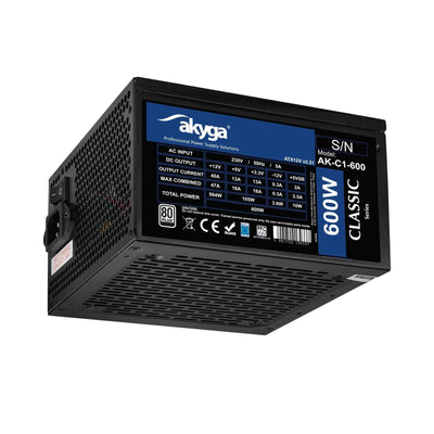 Akyga Power Supply AK-C1-600 600W 24-PIN ATX Black — image 1