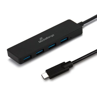 Mediarange Hub USB Type-c a USB 3.0 1:4 Black