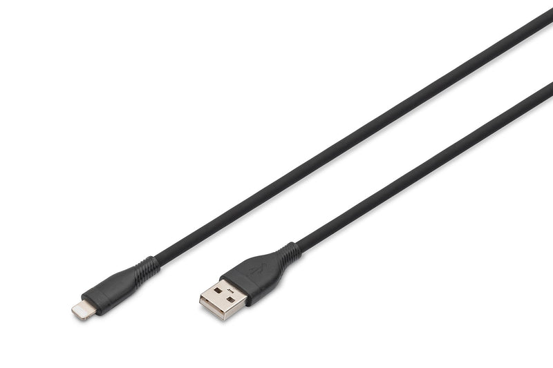 Digitus Cable Silicone USB 2.0 USB-A Lightning, Certificado Mfi Black 2 Metres Pd, Charging With Up To 12 Watt