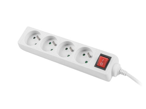 Lanberg PS1-04E-0150-W Base Múltiple 1,5M 4 Salidas AC Indoor White — image 1