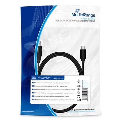 Mediarange Lade- & Cable Datos USB 3.0A USB Type-c 1.8M Sw — image 1