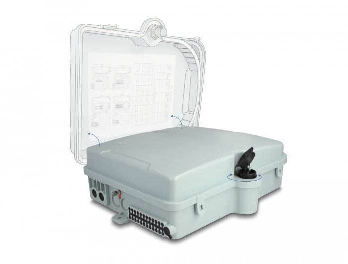 Lwl Box Distribuidora Indoor And Outdoor IP65 Resistant Water With Lock 24 Port Grey